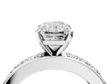 White gold Radiant Cut Channel Set Diamond Engagement Ring with Four-Prong Setting_281