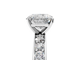 White gold Radiant Cut Channel Set Diamond Engagement Ring with Four-Prong Setting_282
