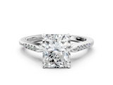 White gold Radiant Cut Channel Set Solitaire Engagement Ring with Four-Prong Setting_232