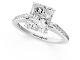 White gold Radiant Cut Channel Set Solitaire Engagement Ring with Four-Prong Setting_233