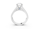White gold Radiant Cut Channel Set Solitaire Engagement Ring with Prong Setting_61