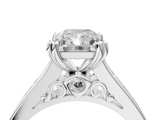 White gold Radiant Cut Channel Set Solitaire Engagement Ring with Prong Setting_62
