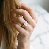 White gold Radiant Cut Channel Set Solitaire Engagement Ring with Prong Setting_75