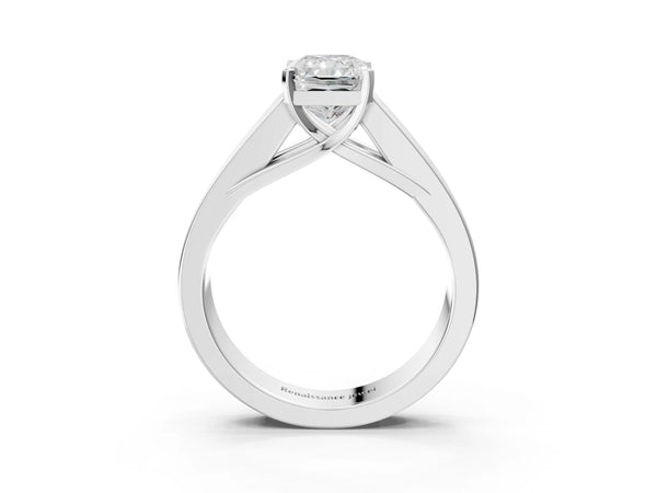 Sterling Silver Radiant Cut Engagement Ring Setting with Channel-Set Princess Cut Side Accents
