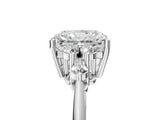 White gold Radiant Cut Cut Diamond Cluster Ring with Solitaire Band and Four-Prong Setting_12