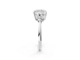 White gold Radiant Cut Cut Diamond Cluster Ring with Solitaire Band and Four-Prong Setting_9
