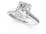 White gold Radiant Cut Cut Diamond Solitaire Engagement Ring with Tapered Plain Band and Four-Prong Setting_270