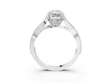White gold Radiant Cut Cut Diamond Twisted Band with Milgrain Pave Setting and Four-Prong Setting_27