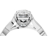 White gold Radiant Cut Cut Diamond Twisted Band with Milgrain Pave Setting and Four-Prong Setting_28