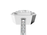 White gold Radiant Cut Cut Halo Pavé Diamond Ring_18