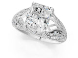 White gold Radiant Cut Cut Milgrain Pave Diamond Engagement Ring with Four-Prong Setting_28