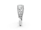 White gold Radiant Cut Cut Milgrain Pave Diamond Engagement Ring with Four-Prong Setting_29