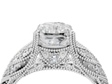 White gold Radiant Cut Cut Milgrain Pave Diamond Engagement Ring with Four-Prong Setting_31
