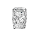 White gold Radiant Cut Cut Milgrain Pave Diamond Engagement Ring with Four-Prong Setting_32