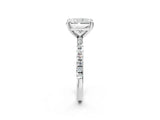 White gold Radiant Cut Diamond Brilliant Solitaire Ring with Pavé Band and Four-Prong Setting_31