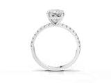 White gold Radiant Cut Diamond Brilliant Solitaire Ring with Pavé Band and Four-Prong Setting_32