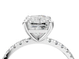 White gold Radiant Cut Diamond Brilliant Solitaire Ring with Pavé Band and Four-Prong Setting_33
