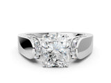 White gold Radiant Cut Diamond Channel Set Solitaire Ring with Four-Prong Setting_32