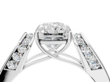 White gold Radiant Cut Diamond Channel Set Solitaire Ring with Four-Prong Setting_36