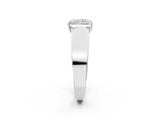 White gold Radiant Cut Diamond Channel Set Solitaire Ring with Four-Prong Setting_73