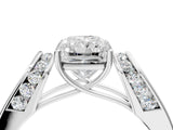 White gold Radiant Cut Diamond Channel Set Solitaire Ring with Four-Prong Setting_75
