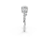 White gold Radiant Cut Diamond Cluster Pavé Band with Four-Prong Setting_20