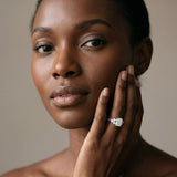 White gold Radiant Cut Diamond Engagement Ring with Bezel Set Round Side Stones and Prong Setting_13