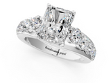 White gold Radiant Cut Diamond Engagement Ring with Pavé Band and Four-Prong Setting_42
