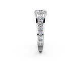 White gold Radiant Cut Diamond Engagement Ring with Pavé Band and Four-Prong Setting_43