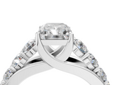 White gold Radiant Cut Diamond Engagement Ring with Pavé Band and Four-Prong Setting_45