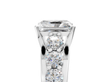 White gold Radiant Cut Diamond Engagement Ring with Pavé Band and Four-Prong Setting_46