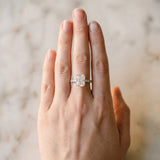 White gold Radiant Cut Diamond Engagement Ring with Pavé Band and Four-Prong Setting_58