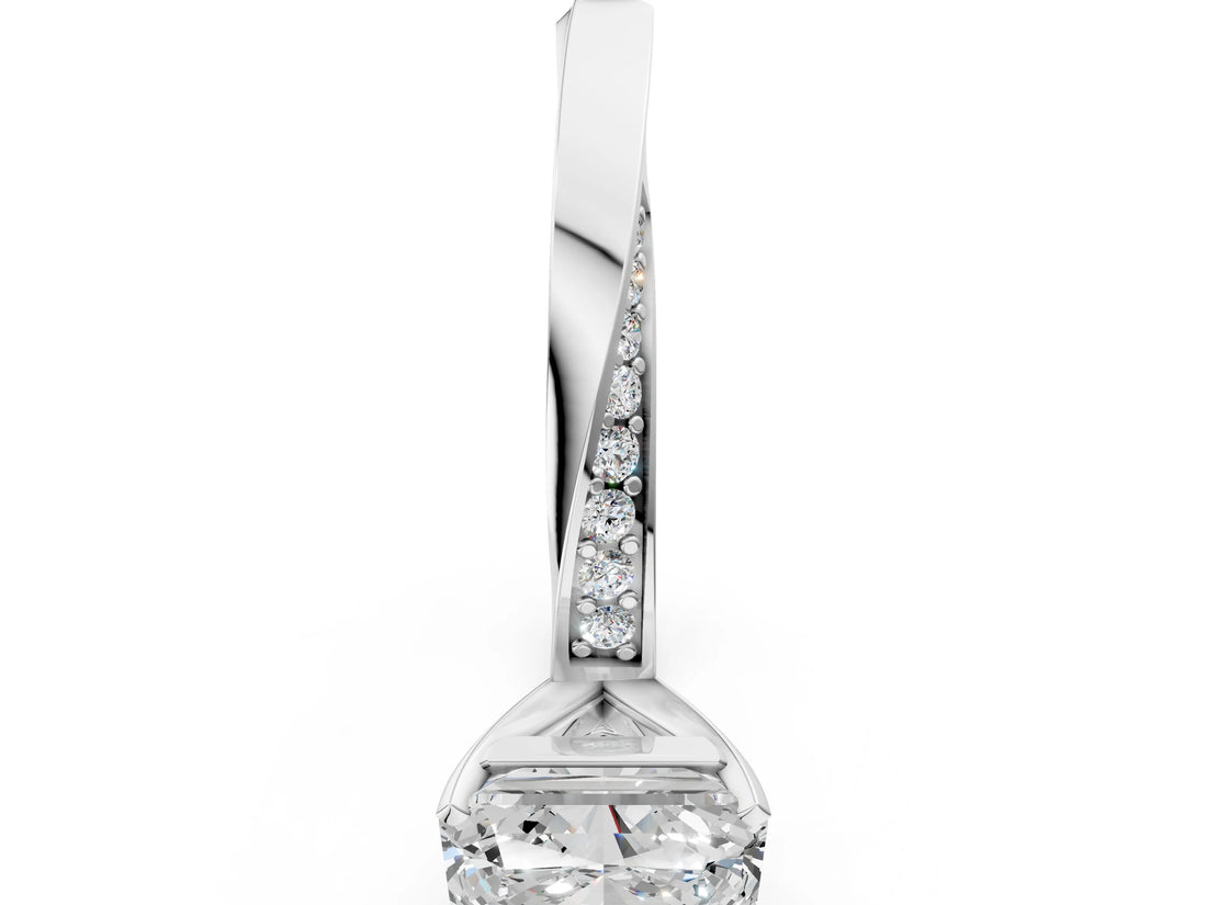 White gold Radiant Cut Diamond Engagement Ring with Side Stone Accents and Four-Prong Setting_13
