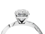 White gold Radiant Cut Diamond Engagement Ring with Side Stone Accents and Four-Prong Setting_17