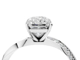 White gold Radiant Cut Diamond Engagement Ring with Side Stone Accents and Four-Prong Setting_41