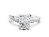 White gold Radiant Cut Diamond Engagement Ring with Side Stone Accents and Four-Prong Setting_56