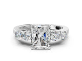 White gold Radiant Cut Diamond Five-Stone Prong Set White Gold Ring_51