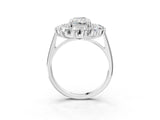 White gold Radiant Cut Diamond Floral Double Halo Engagement Ring with Prong Setting_94