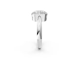 White gold Radiant Cut Diamond Halo Engagement Ring with Split Shank and Four-Prong Setting_117