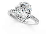 White gold Radiant Cut Diamond Halo Pave Band with Four-Prong Setting_4