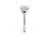White gold Radiant Cut Diamond Halo Pave Band with Four-Prong Setting_5