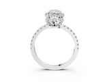 White gold Radiant Cut Diamond Halo Pave Band with Four-Prong Setting_6