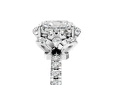 White gold Radiant Cut Diamond Halo Pave Band with Four-Prong Setting_8