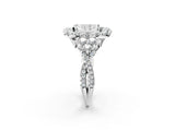 White gold Radiant Cut Diamond Halo Ring with Pavé Band and Four-Prong Setting_80