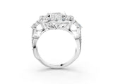 White gold Radiant Cut Diamond Halo Ring with Pavé Band and Four-Prong Setting_83