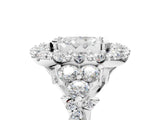 White gold Radiant Cut Diamond Halo Ring with Pavé Band and Four-Prong Setting_85