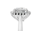 White gold Radiant Cut Diamond Halo Ring with Solitaire Band and Prong Setting_85