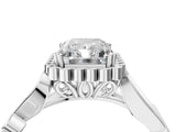 White gold Radiant Cut Diamond Halo Ring with Vintage Split Shank and Four-Prong Setting_51