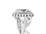 White gold Radiant Cut Diamond Halo Ring with Vintage Split Shank and Four-Prong Setting_52