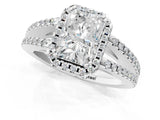 White gold Radiant Cut Diamond Halo Split Shank Engagement Ring_41